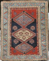 ANTIQUE ORIENTAL SCATTER RUG.