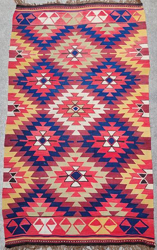 ANTIQUE ORIENTAL TRIBAL KILIM