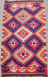 ANTIQUE ORIENTAL TRIBAL KILIM