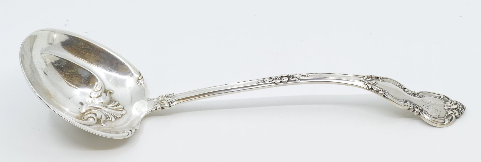 Antique Ornate Sterling Punch Ladle
