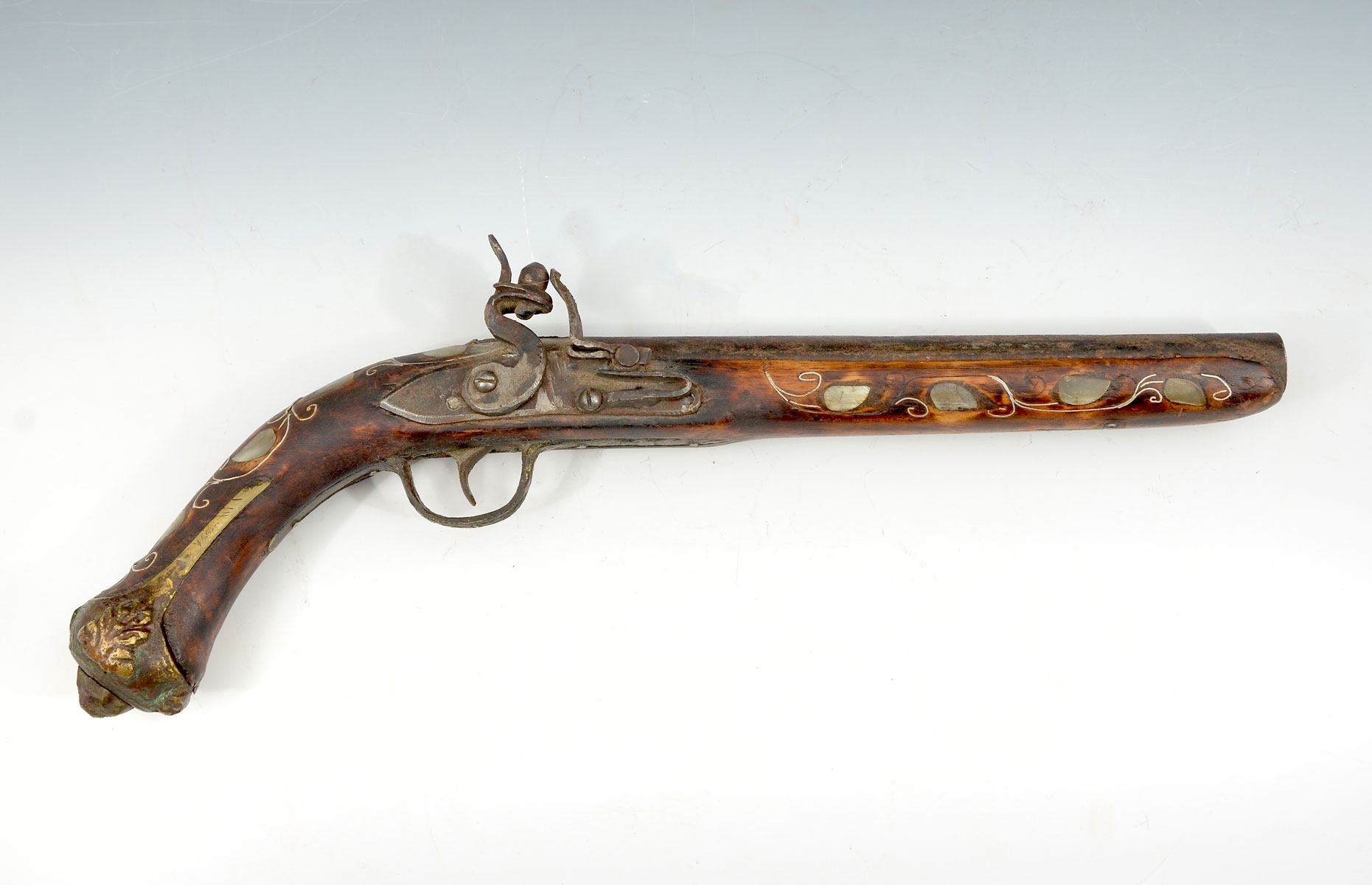 ANTIQUE OTTOMAN INLAID FLINTLOCK