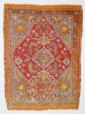 ANTIQUE OUSHAK HAND WOVEN SCAT