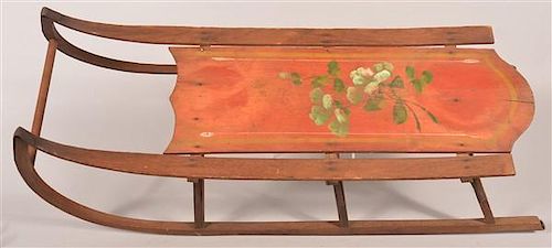 ANTIQUE PAINT DECORATED WOOD