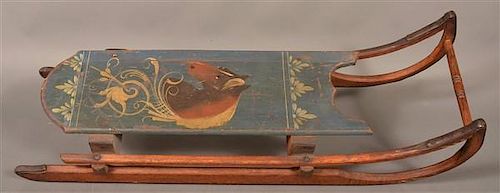 ANTIQUE PAINT DECORATED WOOD