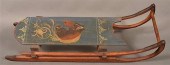 ANTIQUE PAINT DECORATED WOOD C