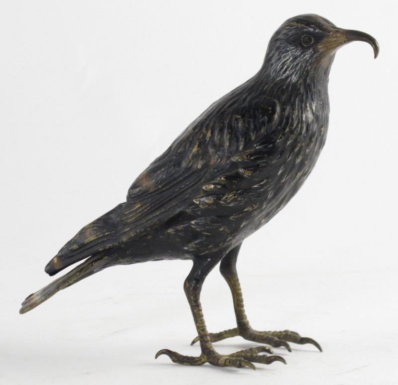 Antique Painted Bronze Bird
