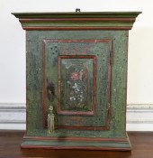 ANTIQUE PAINTED HANGING CABINE