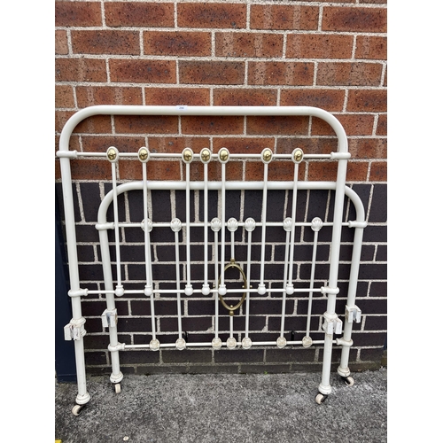 Antique painted iron and brass