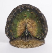 ANTIQUE PAINTED PEACOCK CAST I