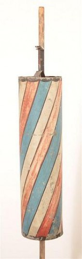 ANTIQUE PAINTED TIN BARBER TRA