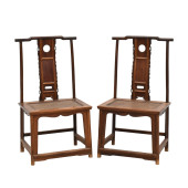 ANTIQUE PAIR HUANGHUALI CARVED