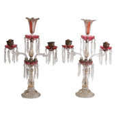 ANTIQUE PAIR OF BACCARAT STYLE