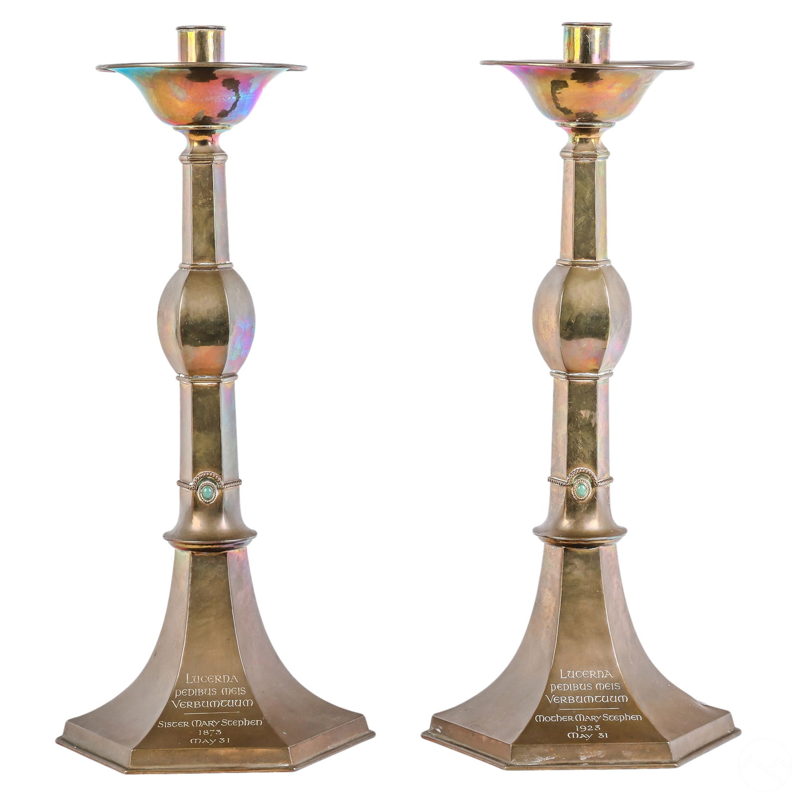 ANTIQUE PAIR OF ENGLISH BRASS ALTAR