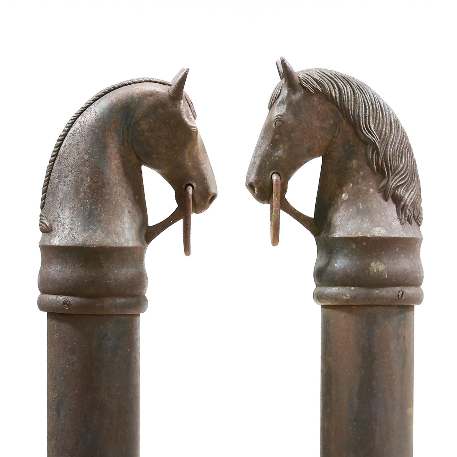 ANTIQUE PAIR OF LARGE CAST IRON