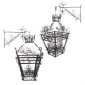 ANTIQUE PAIR OF SPANISH IRON F