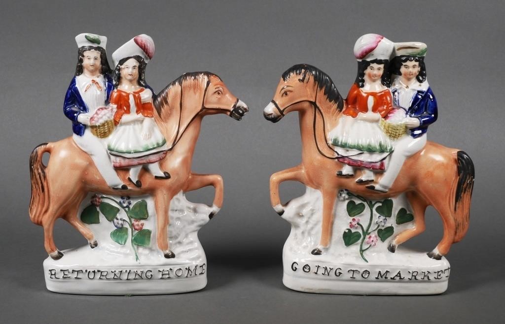 ANTIQUE PAIR OF STAFFORDSHIRE