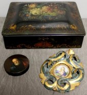 Antique Papier Mache Hinged Bo