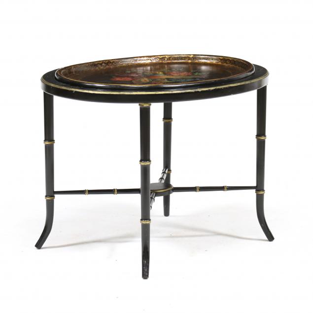 ANTIQUE PAPIER MACHE TRAY ON