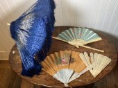 Antique parasol with carved bo
