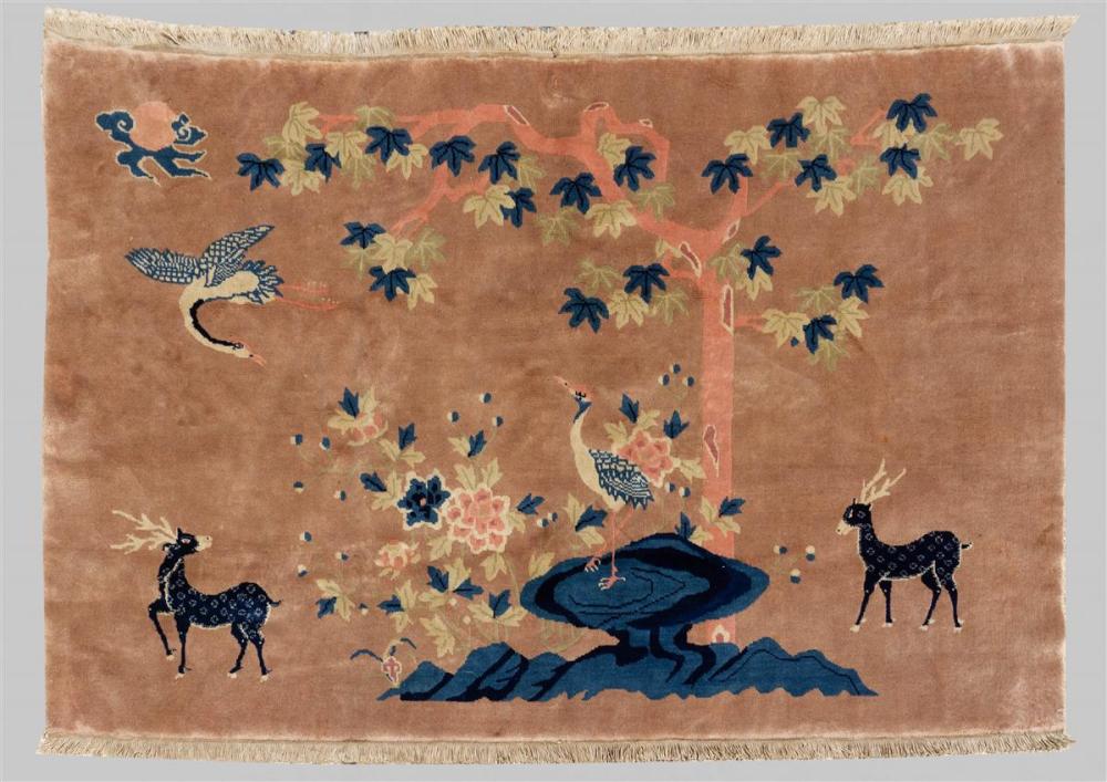 ANTIQUE PEKING PICTORIAL WOOL