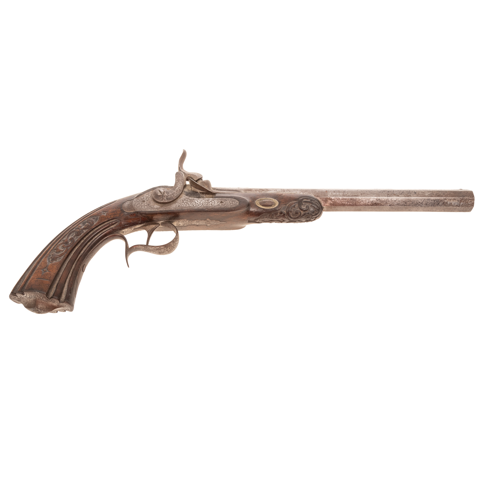 ANTIQUE PERCUSSION PISTOL Marked on