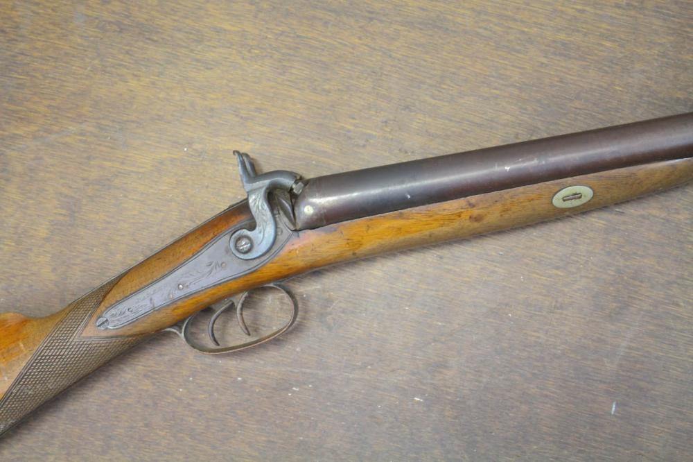 ANTIQUE PERCUSSION SXS SHOTGUN BY
