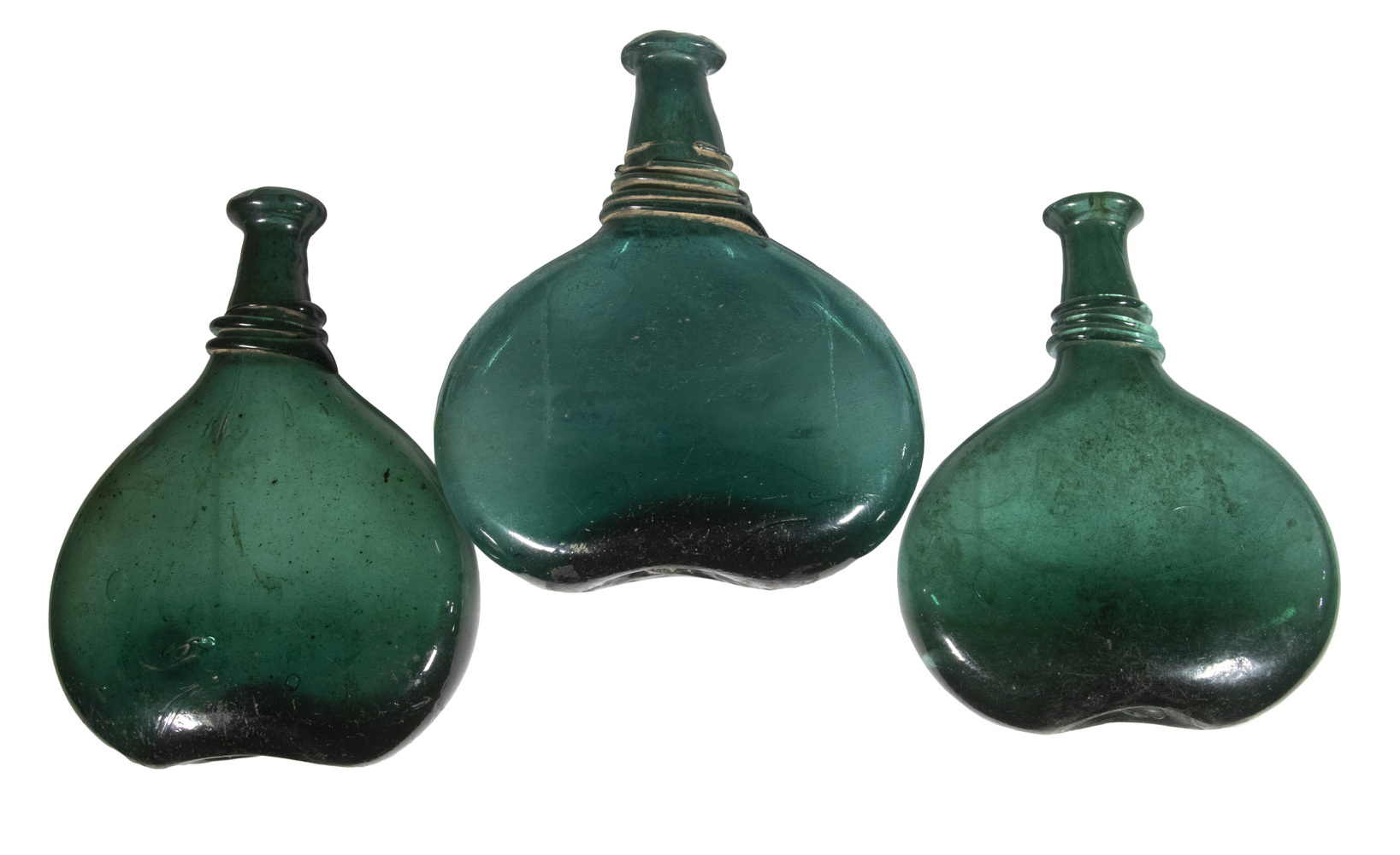 ANTIQUE PERSIAN GLASS SADDLE FLASKS