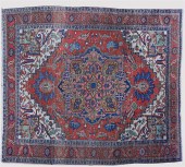ANTIQUE PERSIAN HERIZ WOOL RUG