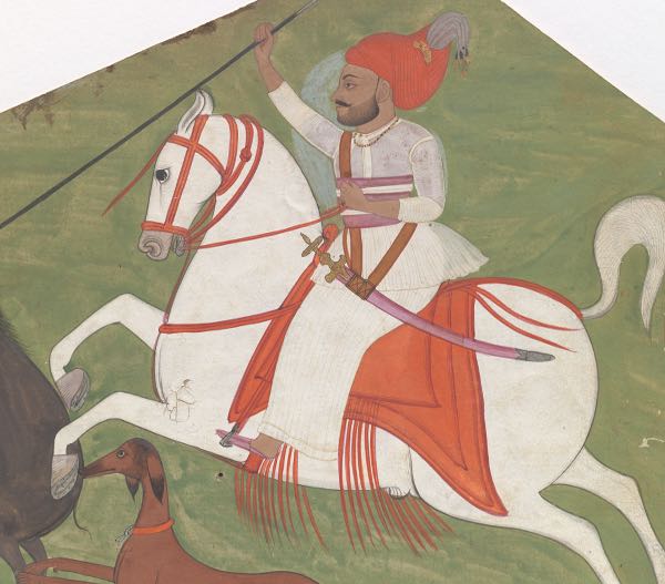 ANTIQUE PERSIAN HUNTING SCENE