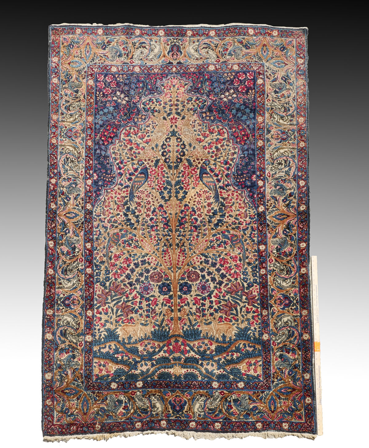 ANTIQUE PERSIAN KERMAN HAND KNOTTED