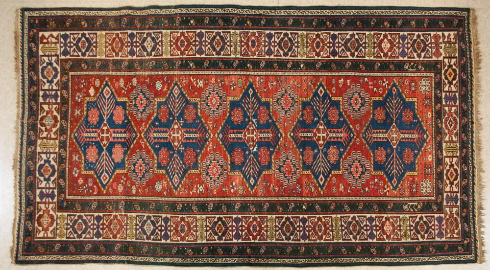 ANTIQUE PERSIAN SHIRVAN AREA RUG,