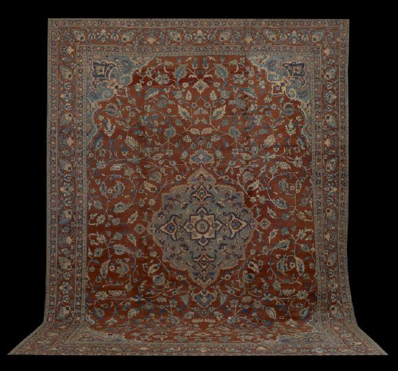 Antique Persian Tabriz Carpet,  12'