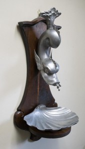 ANTIQUE PEWTER FIGURAL DOLPHIN