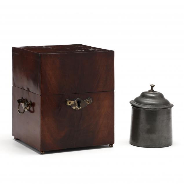 ANTIQUE PEWTER TOBACCO JAR AND