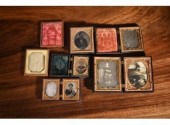 Antique photos in cases, inclu