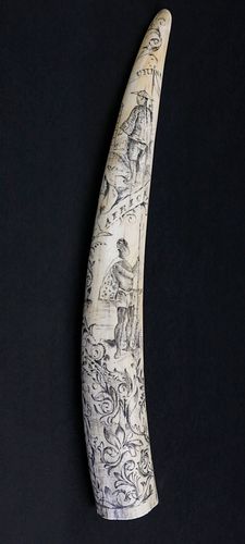 ANTIQUE PICTORIAL SCRIMSHAW