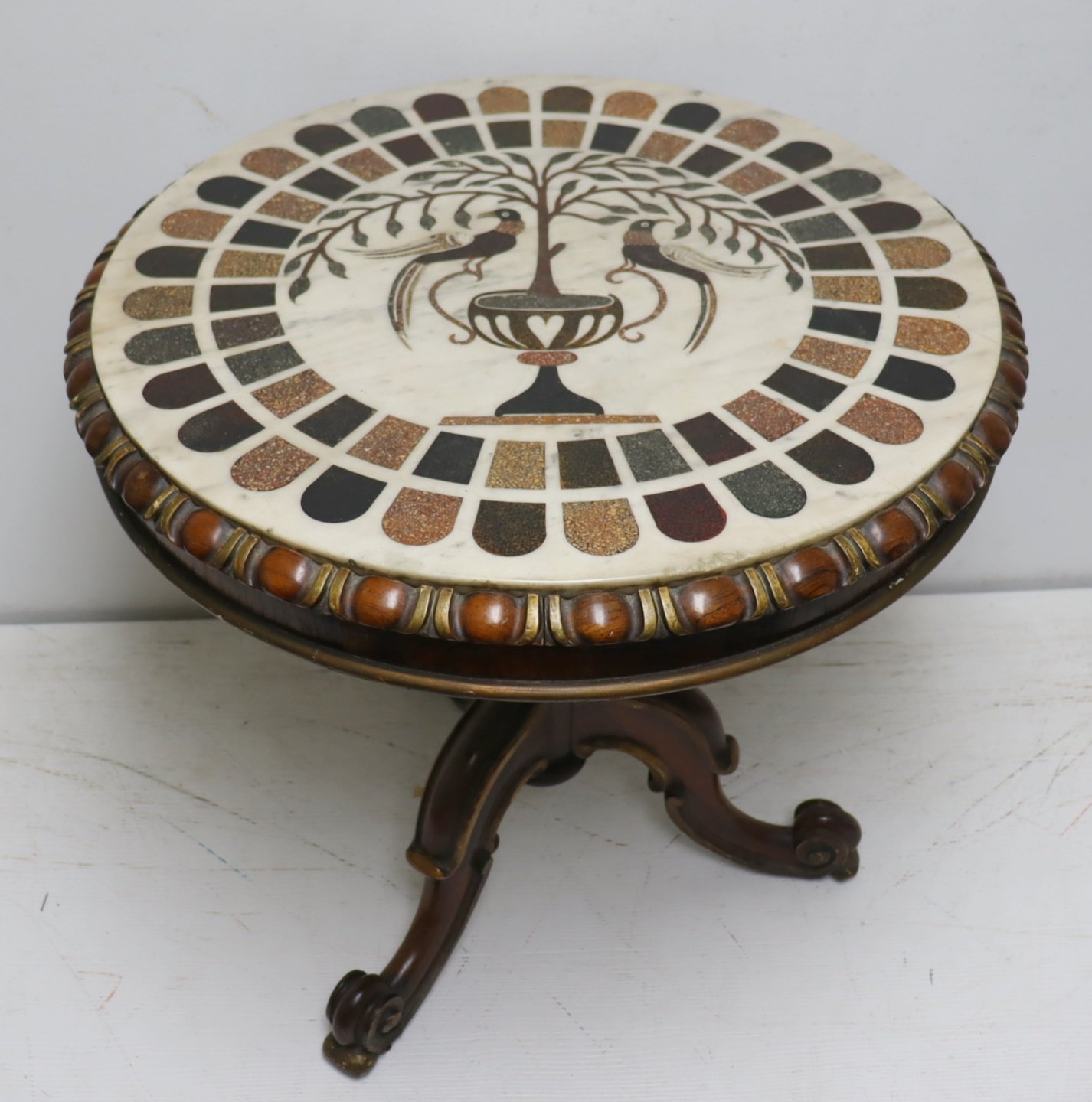 ANTIQUE PIETRA DURA MARBLE TOP