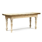 ANTIQUE PINE AND MARBLE SLAB T