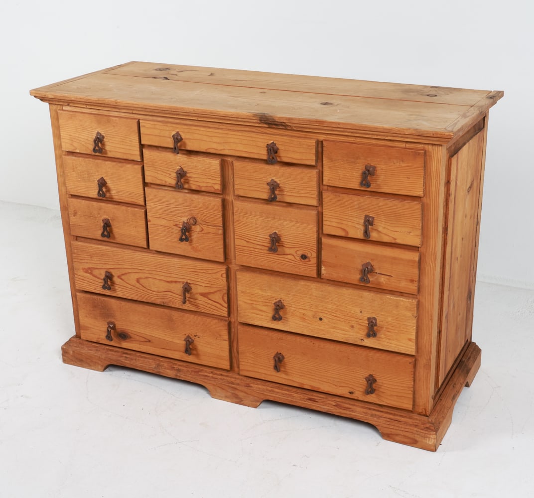 ANTIQUE PINE APOTHECARY CHEST C.
