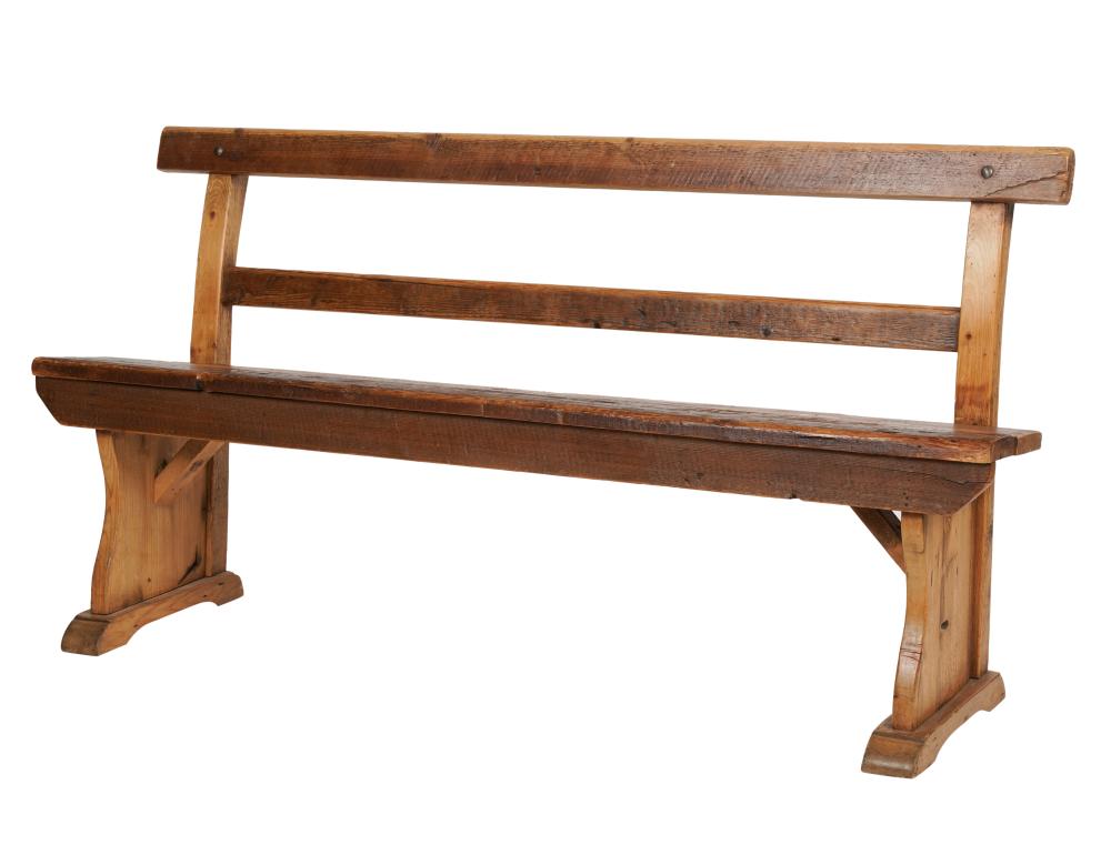 ANTIQUE PINE SETTLE BENCHAntique