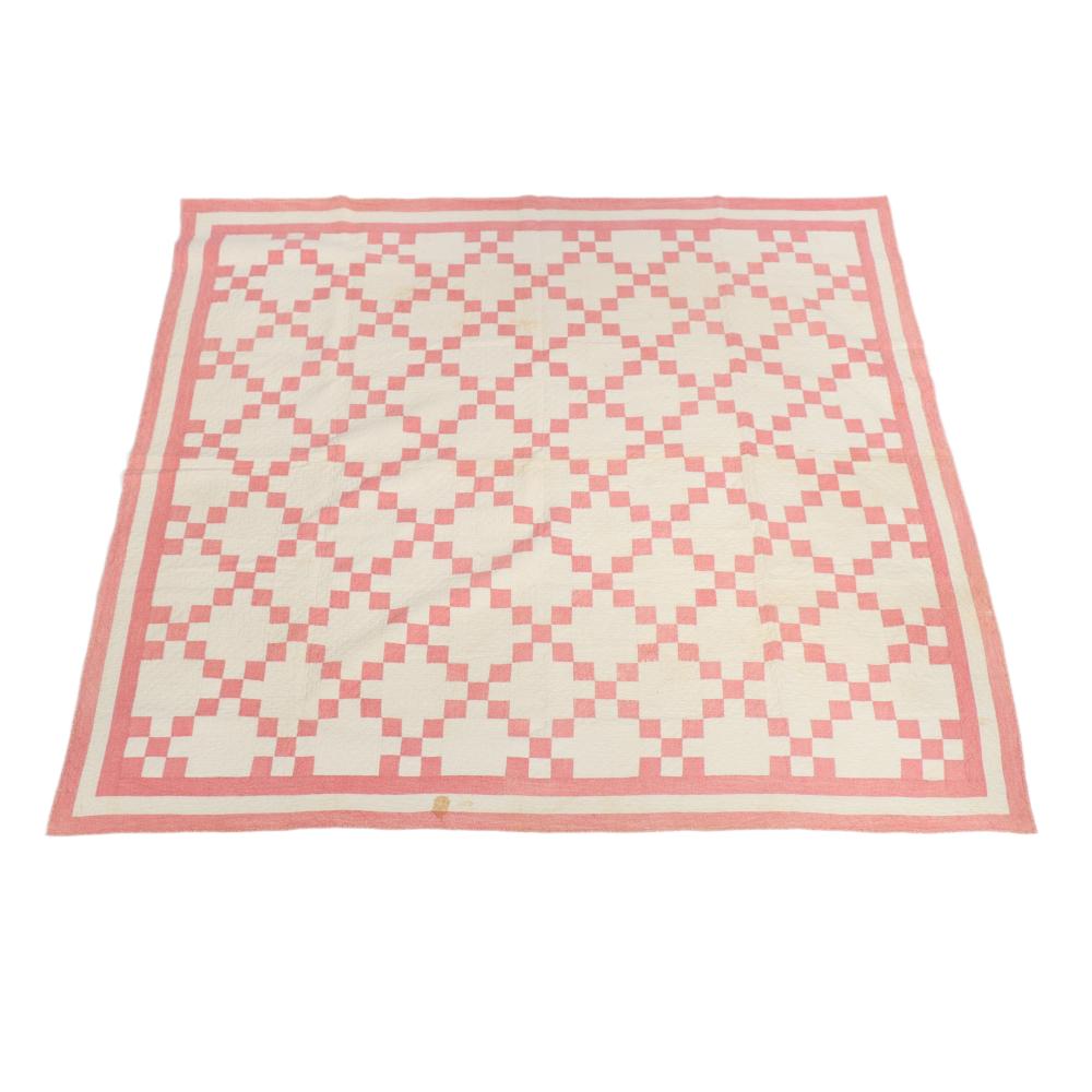 ANTIQUE PINK AND WHITE SQUARES