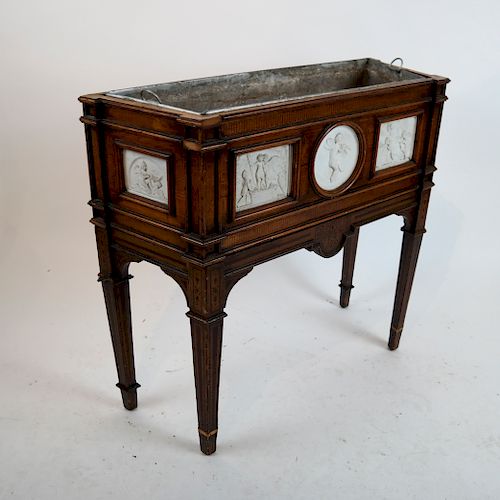 ANTIQUE PLANTER, BISQUE INSET