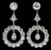 ANTIQUE PLATINUM DIAMOND EARRI
