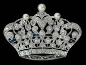 ANTIQUE PLATINUM GEMSTONE BROO