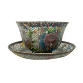 ANTIQUE PLIQUE-A-JOUR FLORAL E