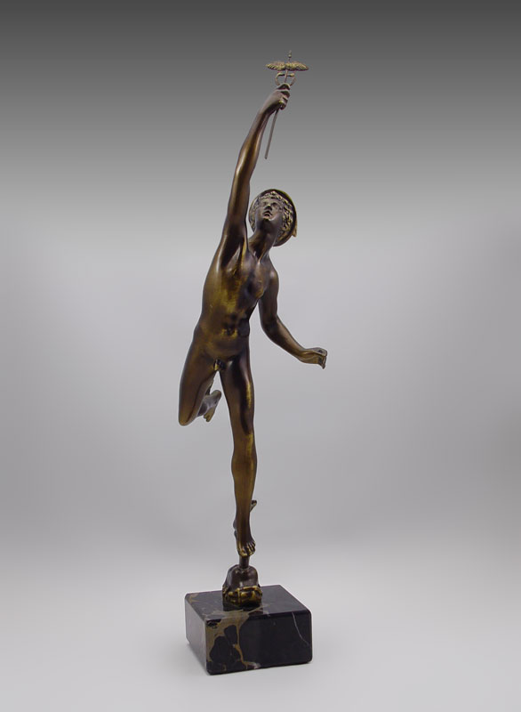 ANTIQUE POLISHED BRONZE FIGURE OF