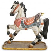 ANTIQUE POLYCHROME WOOD CAROUS