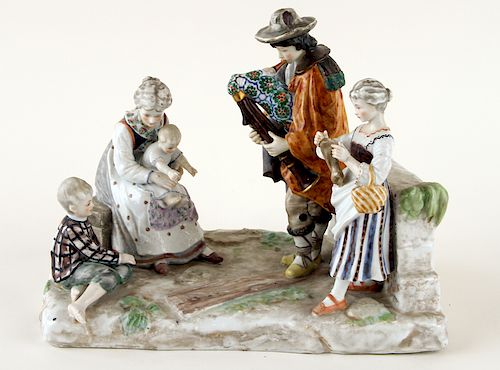 ANTIQUE PORCELAIN FIGURAL GROUP