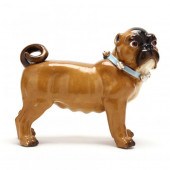 ANTIQUE PORCELAIN PUG DOG Circ