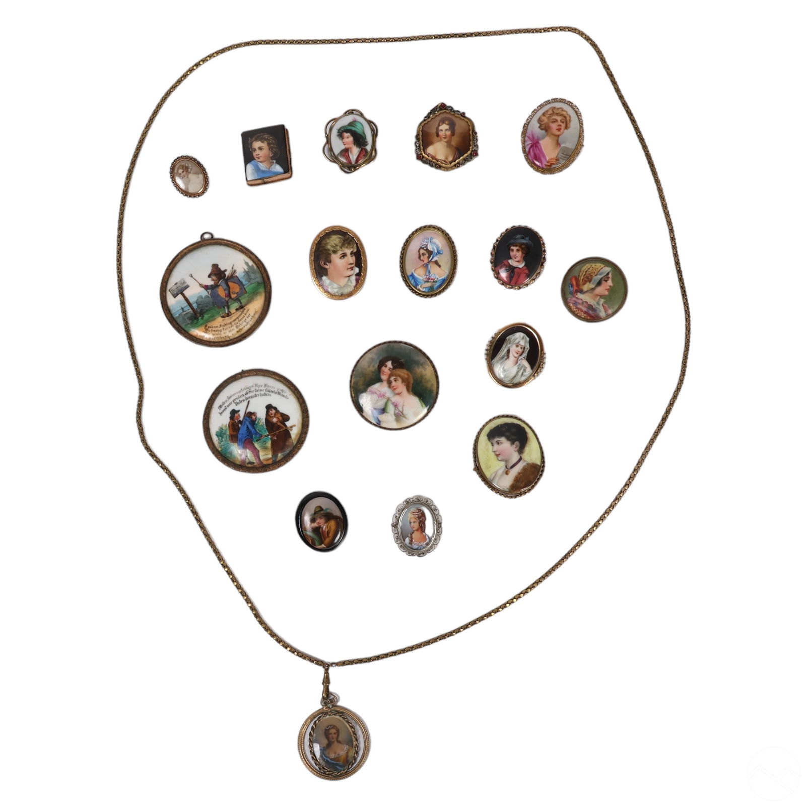 ANTIQUE PORTRAIT PENDANT & BROOCH